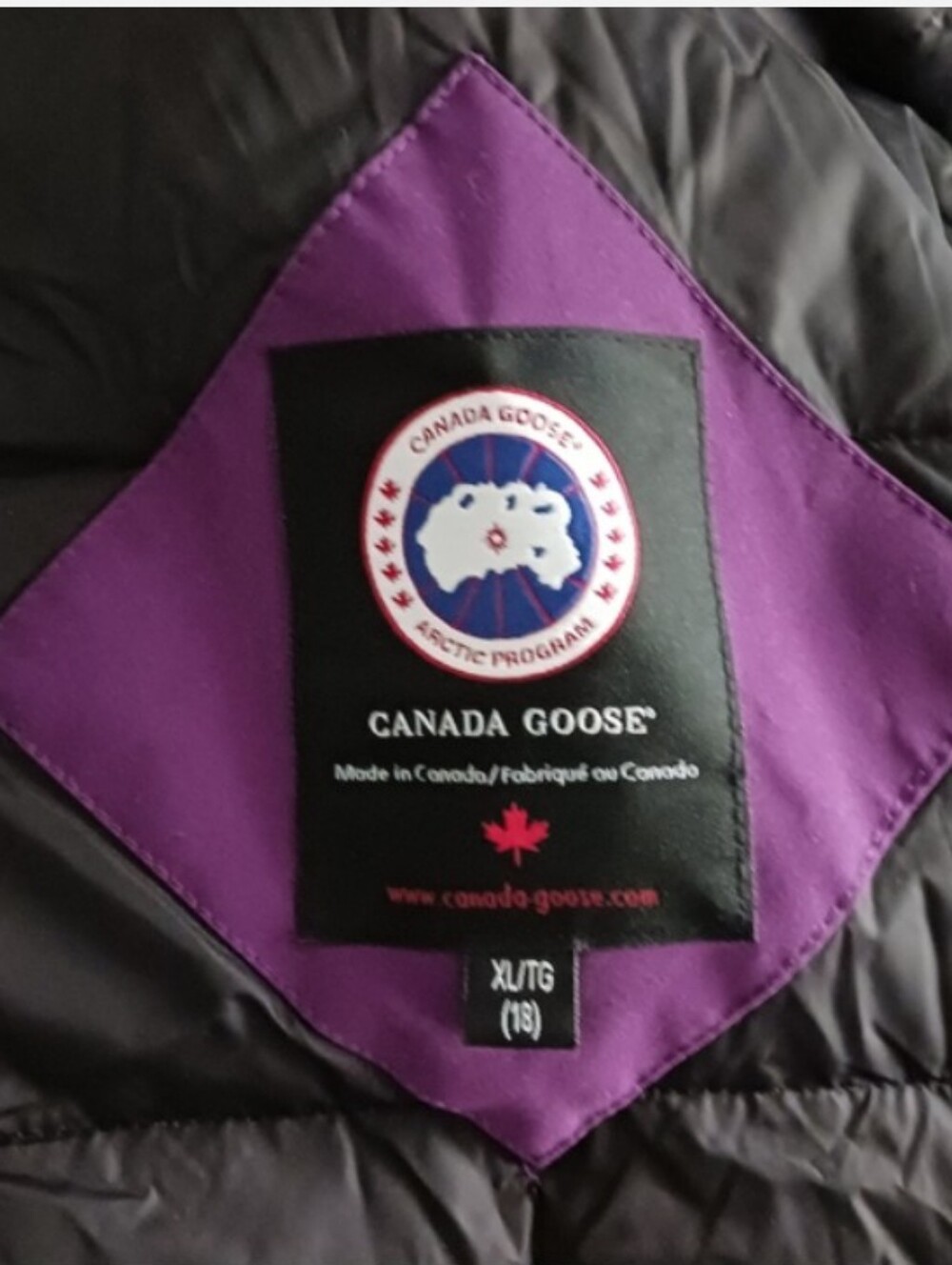 Canada Goose Brittania Purple Parka ,coat Size Girls XL/18/,women Size XS - Picture 13 of 16